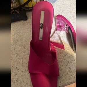 Zara Fuchsia Heeled Mules